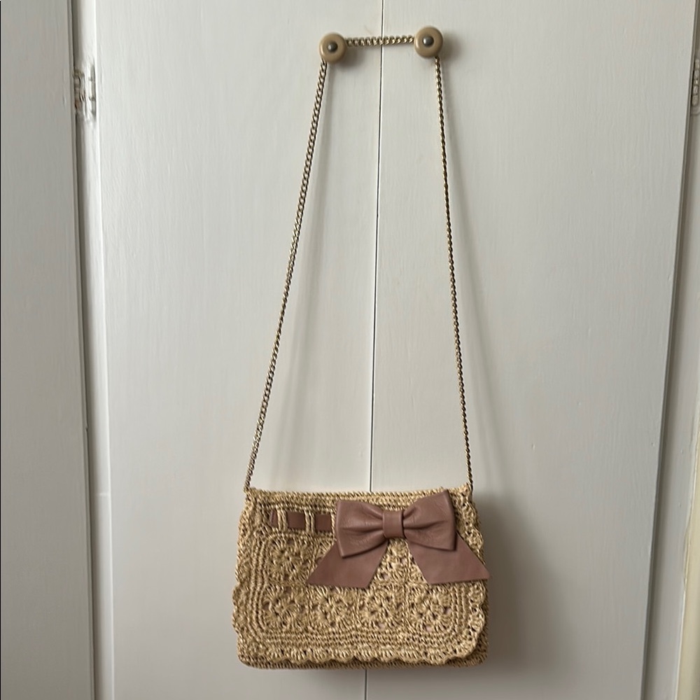 RED Valentino Tan Crossbody Bag with Bow